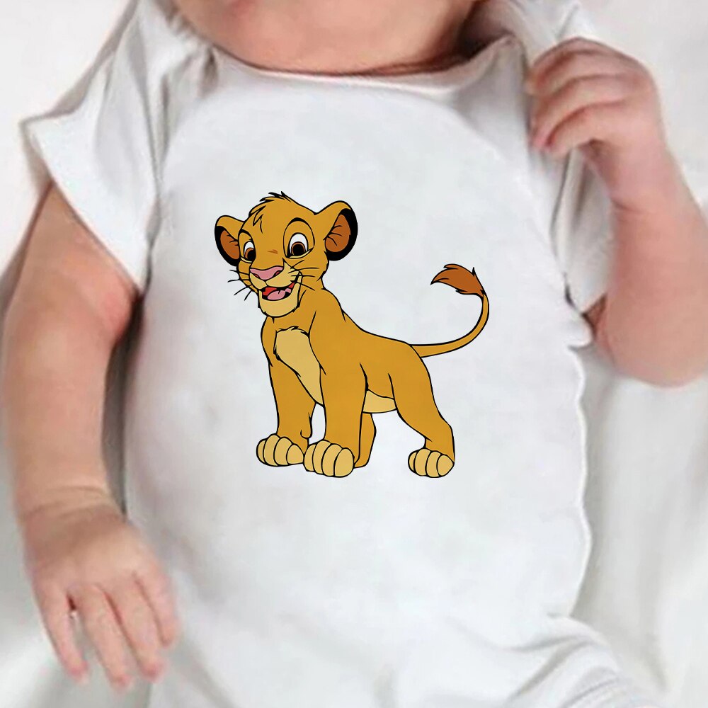 Baby Romper Cartoon The Lion King Kawaii Simba Fashion Toddler Clothes Harajuku Short Sleeve Newborn Bodysuit Infant Jumpsuits
