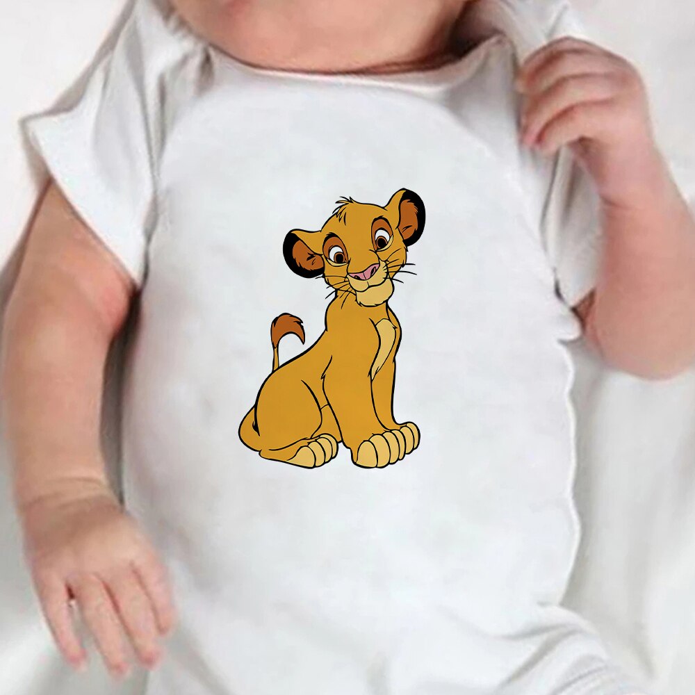 Baby Romper Cartoon The Lion King Kawaii Simba Fashion Toddler Clothes Harajuku Short Sleeve Newborn Bodysuit Infant Jumpsuits