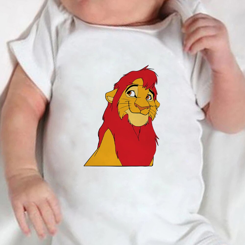 Baby Romper Cartoon The Lion King Kawaii Simba Fashion Toddler Clothes Harajuku Short Sleeve Newborn Bodysuit Infant Jumpsuits