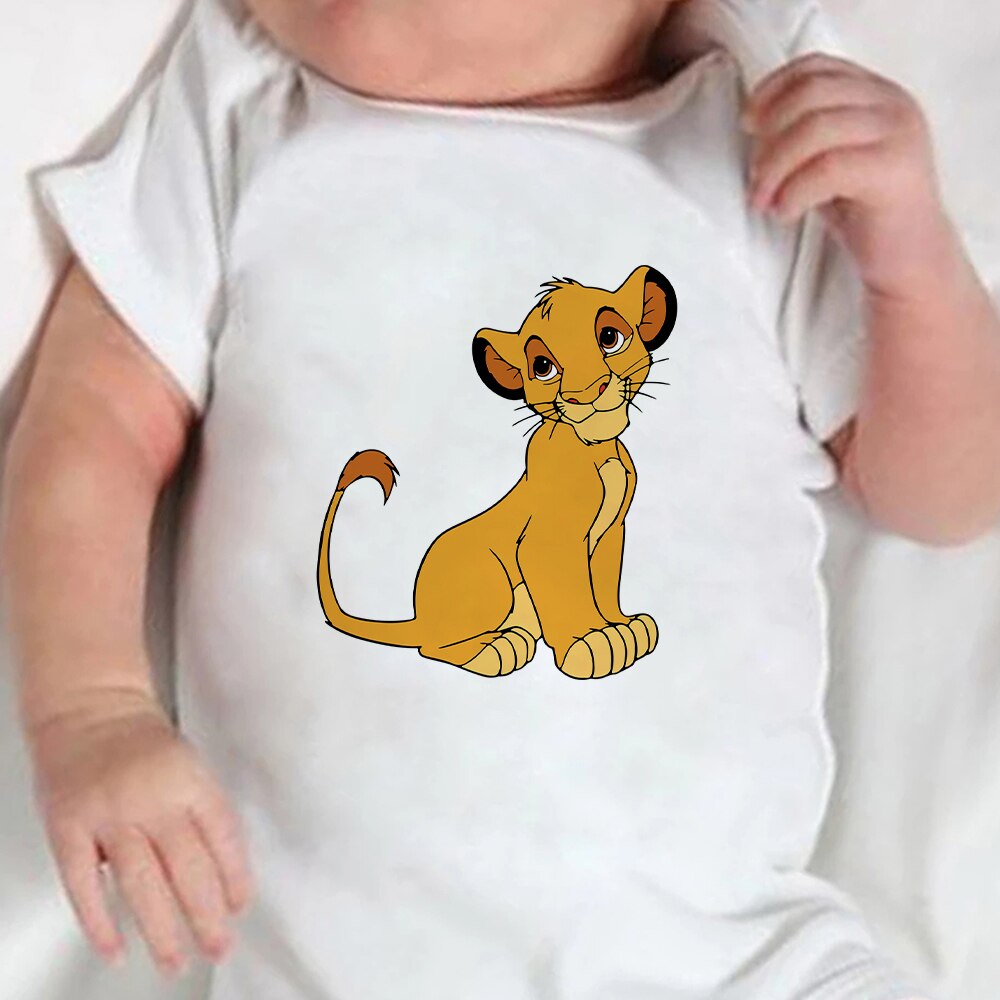 Baby Romper Cartoon The Lion King Kawaii Simba Fashion Toddler Clothes Harajuku Short Sleeve Newborn Bodysuit Infant Jumpsuits