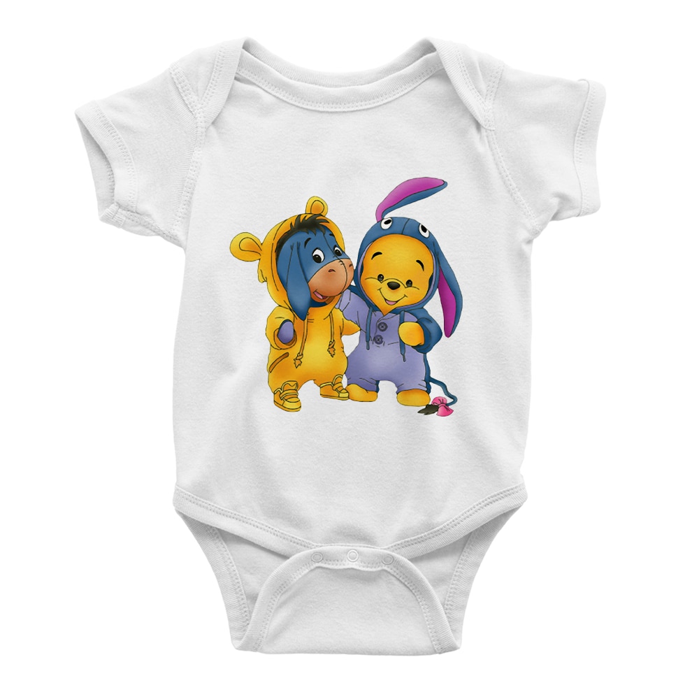 Winnie the Pooh Donkey Eeyore Wear Pajamas Print Infant Jumpsuit Short Sleeve Summer Baby Girl Boy Romper Newborn Clothes