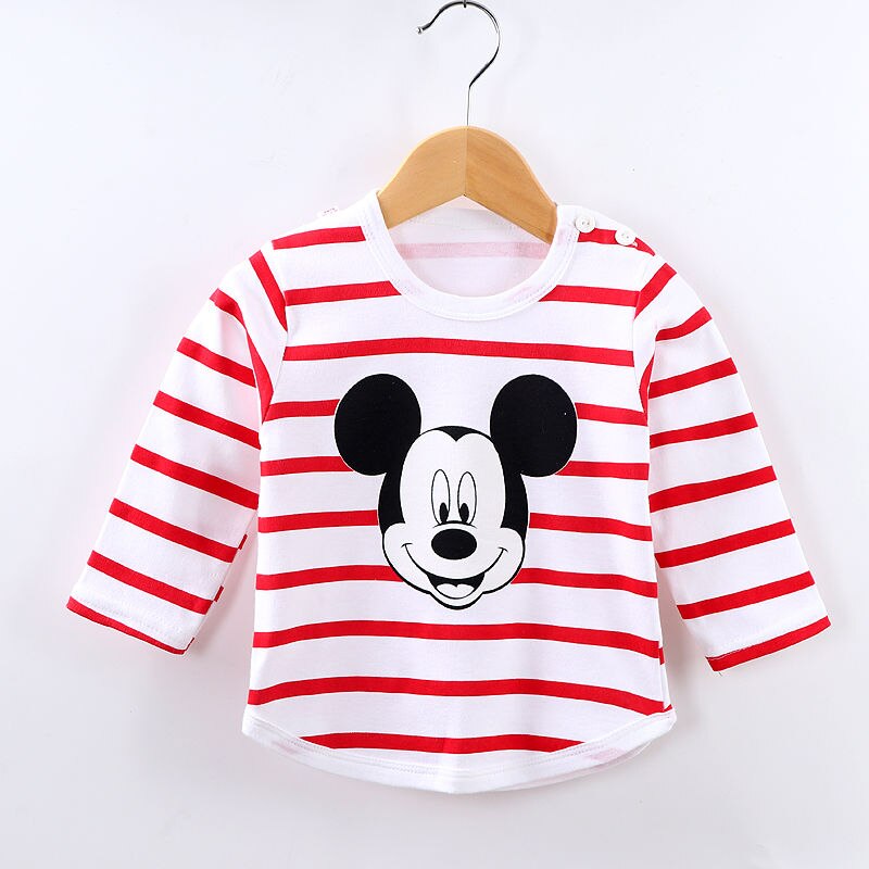 Mickey Mouse Baby Boys Girls Clothes Sets Kids Baby Boy Long-Sleeved T-shirt+Jeans Pants 2Pcs Cartoon Sport Suits 0-3Y