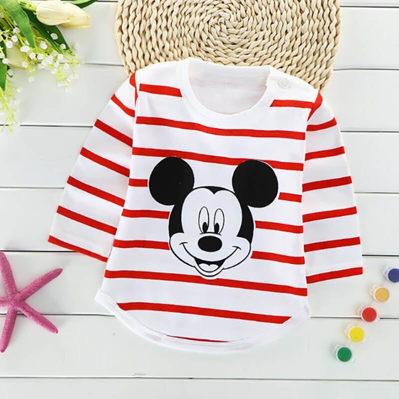Mickey Mouse Baby Boys Girls Clothes Sets Kids Baby Boy Long-Sleeved T-shirt+Jeans Pants 2Pcs Cartoon Sport Suits 0-3Y