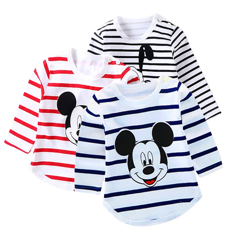 Mickey Mouse Baby Boys Girls Clothes Sets Kids Baby Boy Long-Sleeved T-shirt+Jeans Pants 2Pcs Cartoon Sport Suits 0-3Y