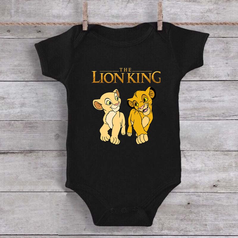 Cartoon Simba Lion King Baby Girl Boy Clothes Black Short Sleeve Cotton Bodysuit Newborn Toddler Jumpsuit Cartoon Simba Lion King Baby Girl Boy Clothes Black Short Sleeve Cotton Bodysuit Newborn Toddler Jumpsuit