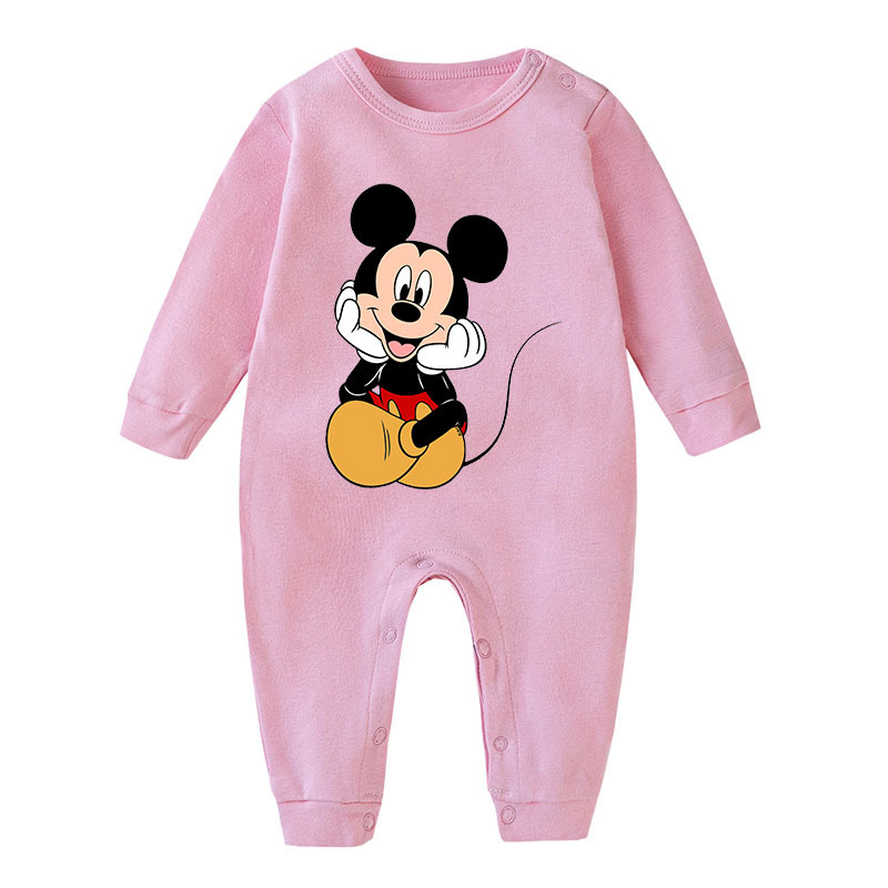 Spring Baby Romper Cartoon Mickey Mouse Print Boy Girl Long Sleeve Jumpsuit Roupas Bebes Infant Clothes Toddler Pajamas Outfit