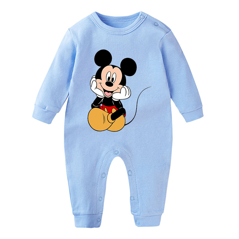 Spring Baby Romper Cartoon Mickey Mouse Print Boy Girl Long Sleeve Jumpsuit Roupas Bebes Infant Clothes Toddler Pajamas Outfit