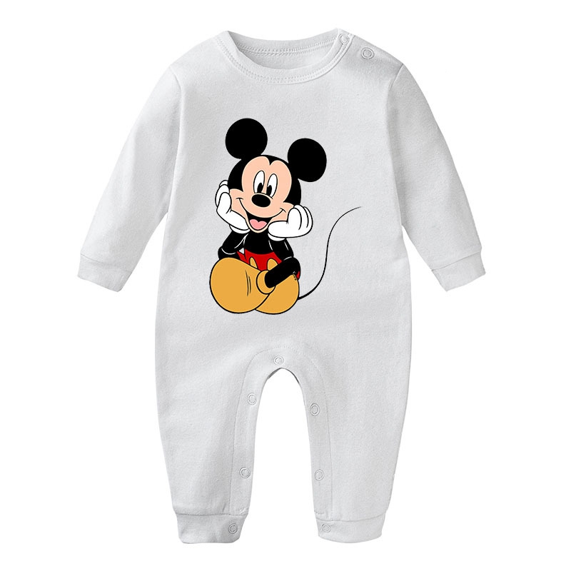 Spring Baby Romper Cartoon Mickey Mouse Print Boy Girl Long Sleeve Jumpsuit Roupas Bebes Infant Clothes Toddler Pajamas Outfit