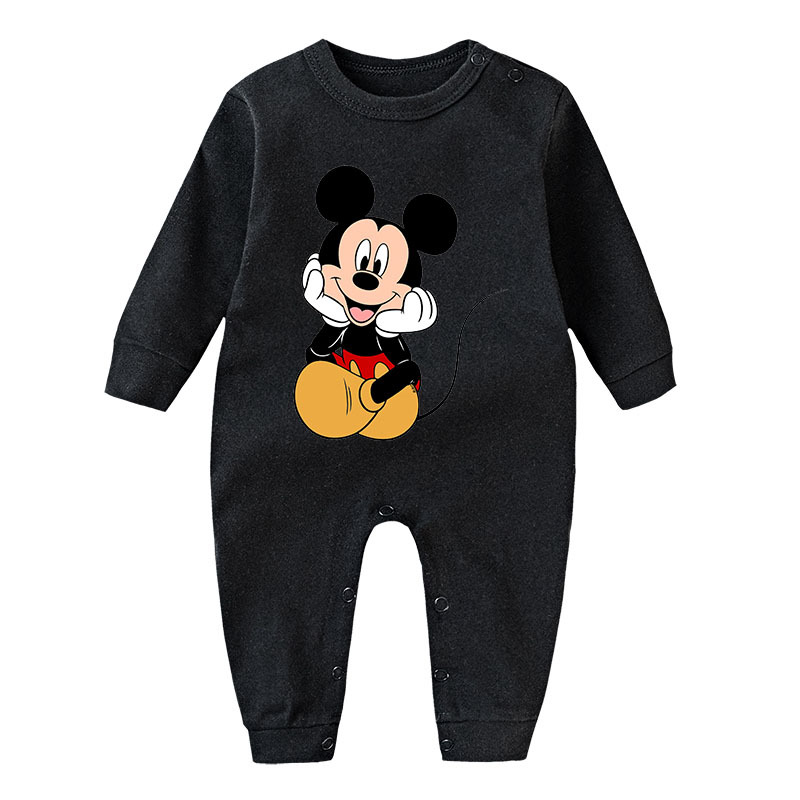 Spring Baby Romper Cartoon Mickey Mouse Print Boy Girl Long Sleeve Jumpsuit Roupas Bebes Infant Clothes Toddler Pajamas Outfit