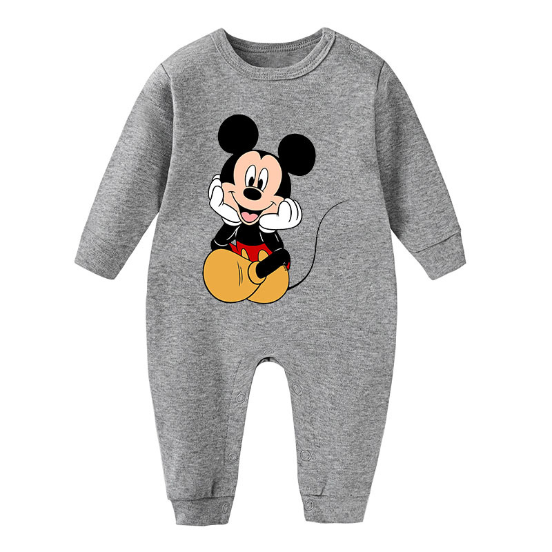 Spring Baby Romper Cartoon Mickey Mouse Print Boy Girl Long Sleeve Jumpsuit Roupas Bebes Infant Clothes Toddler Pajamas Outfit