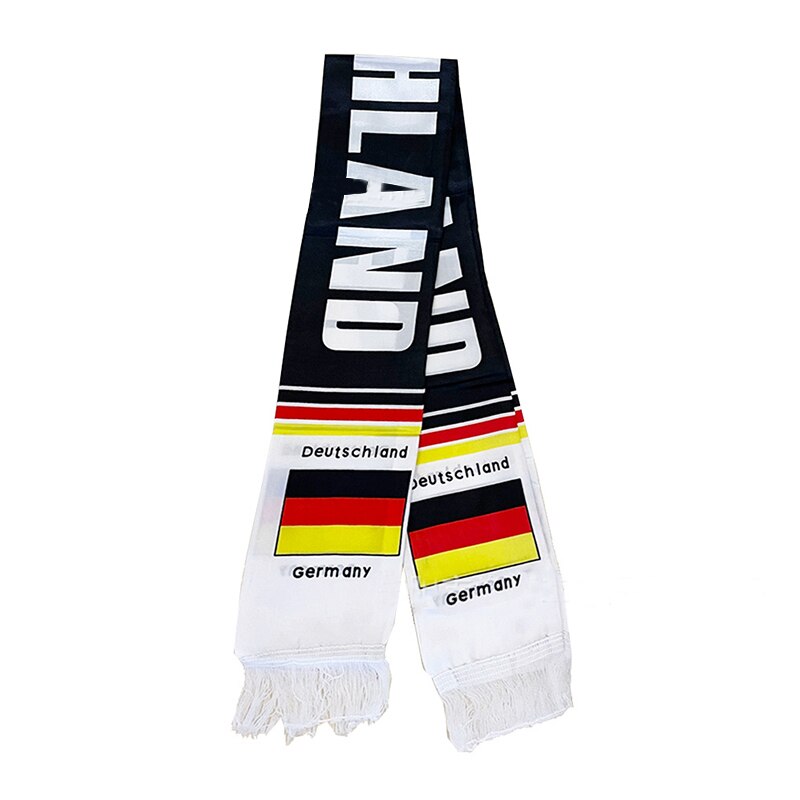 2022 World Cup National Team Football Fans Scarf Germany Brazil Tassel Flags Scarf Party Commemorative Supplies on-Site Cheering