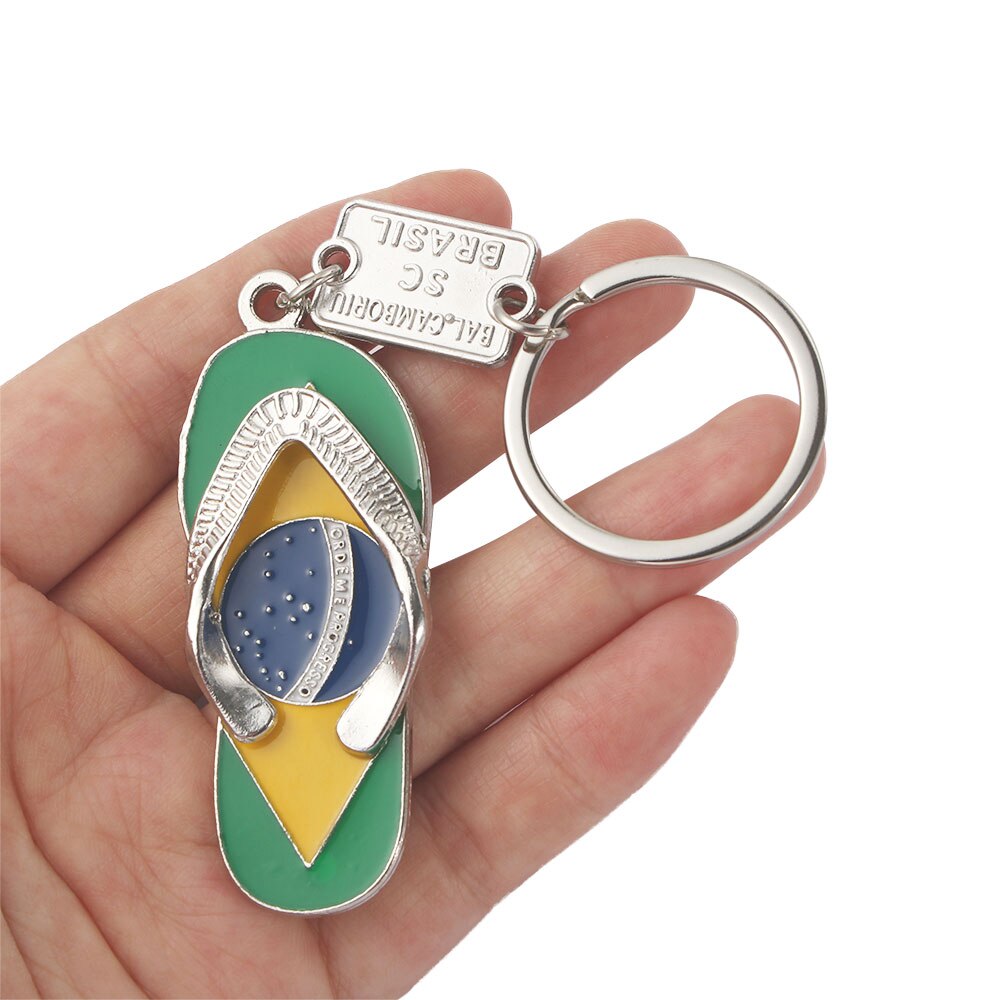 Dream Brazil Flag Slippers Keychains Charm Vintage Key Chain Ring Accessories Pendant For Men Women Fashion Jewelry Gift 2020 Dream Brazil Flag Slippers Keychains Charm Vintage Key Chain Ring Accessories Pendant For Men Women Fashion Jewelry Gift 2020