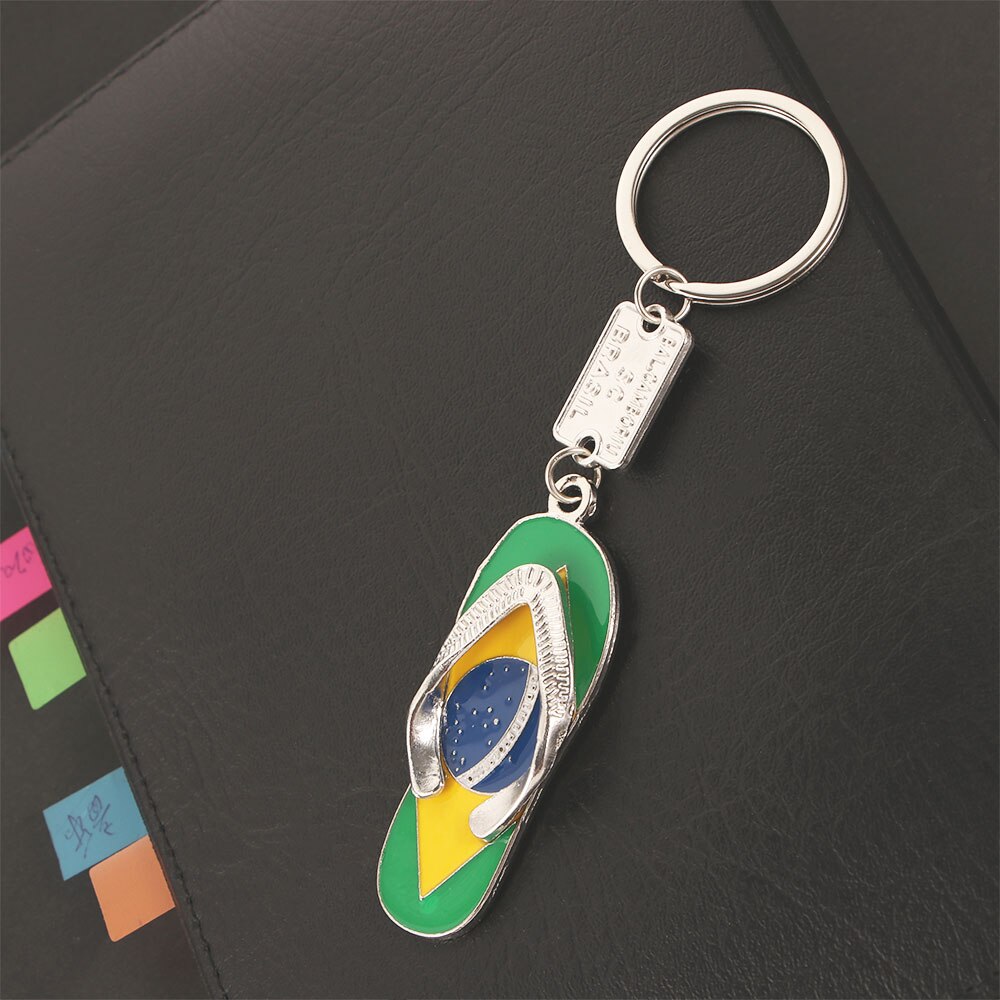 Dream Brazil Flag Slippers Keychains Charm Vintage Key Chain Ring Accessories Pendant For Men Women Fashion Jewelry Gift 2020 Dream Brazil Flag Slippers Keychains Charm Vintage Key Chain Ring Accessories Pendant For Men Women Fashion Jewelry Gift 2020