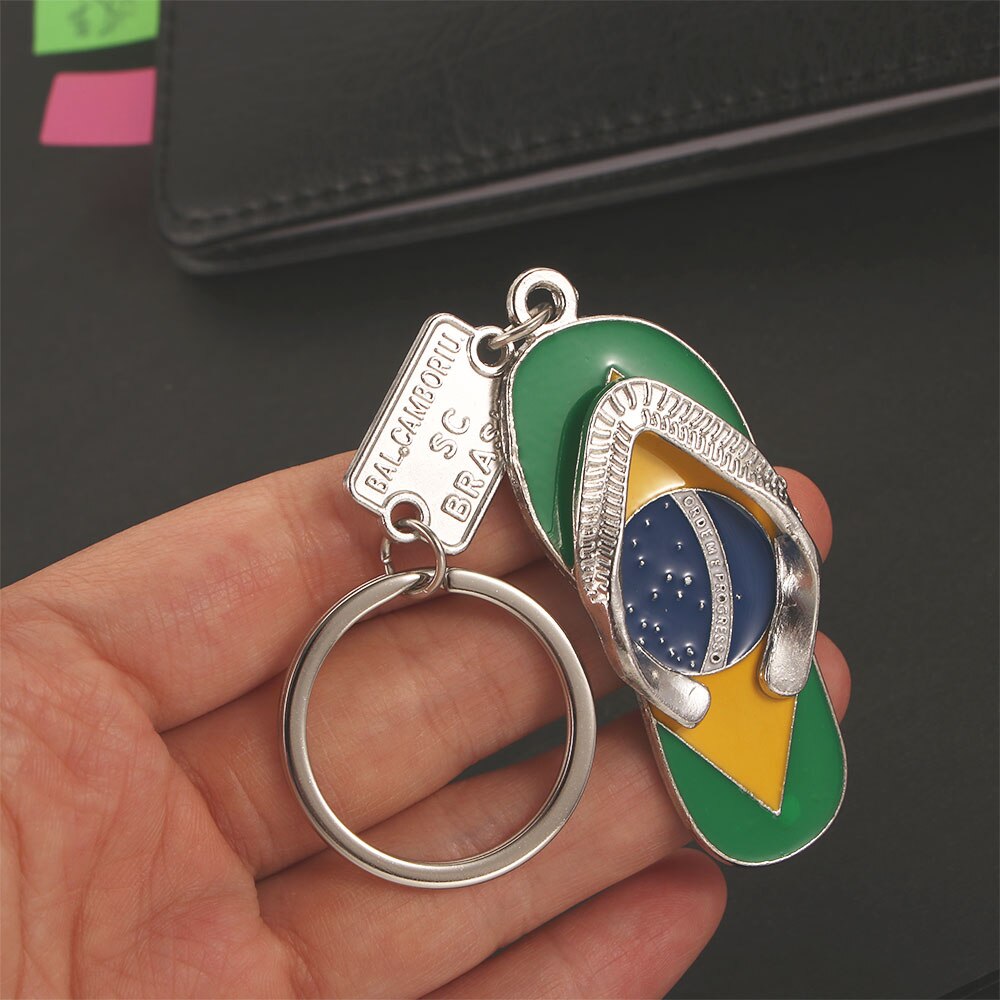 Dream Brazil Flag Slippers Keychains Charm Vintage Key Chain Ring Accessories Pendant For Men Women Fashion Jewelry Gift 2020 Dream Brazil Flag Slippers Keychains Charm Vintage Key Chain Ring Accessories Pendant For Men Women Fashion Jewelry Gift 2020