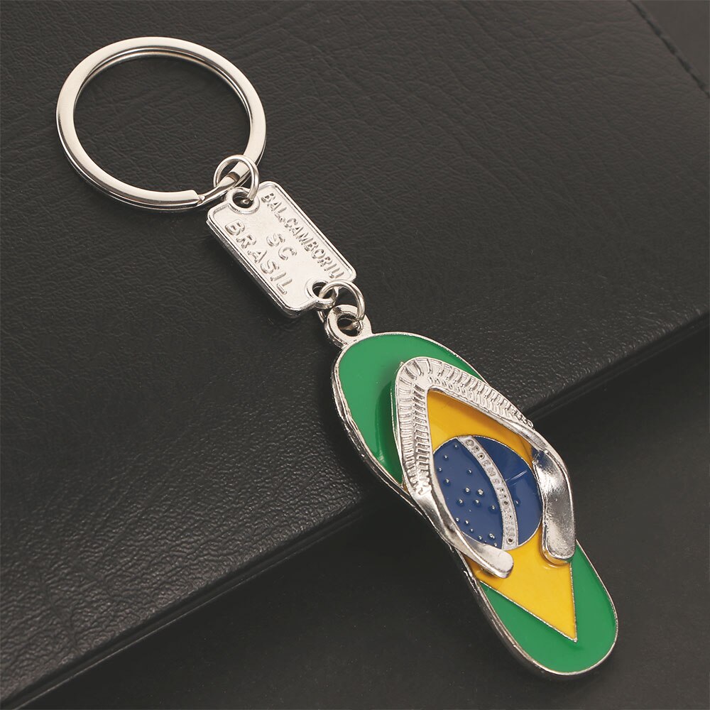 Dream Brazil Flag Slippers Keychains Charm Vintage Key Chain Ring Accessories Pendant For Men Women Fashion Jewelry Gift 2020 Dream Brazil Flag Slippers Keychains Charm Vintage Key Chain Ring Accessories Pendant For Men Women Fashion Jewelry Gift 2020