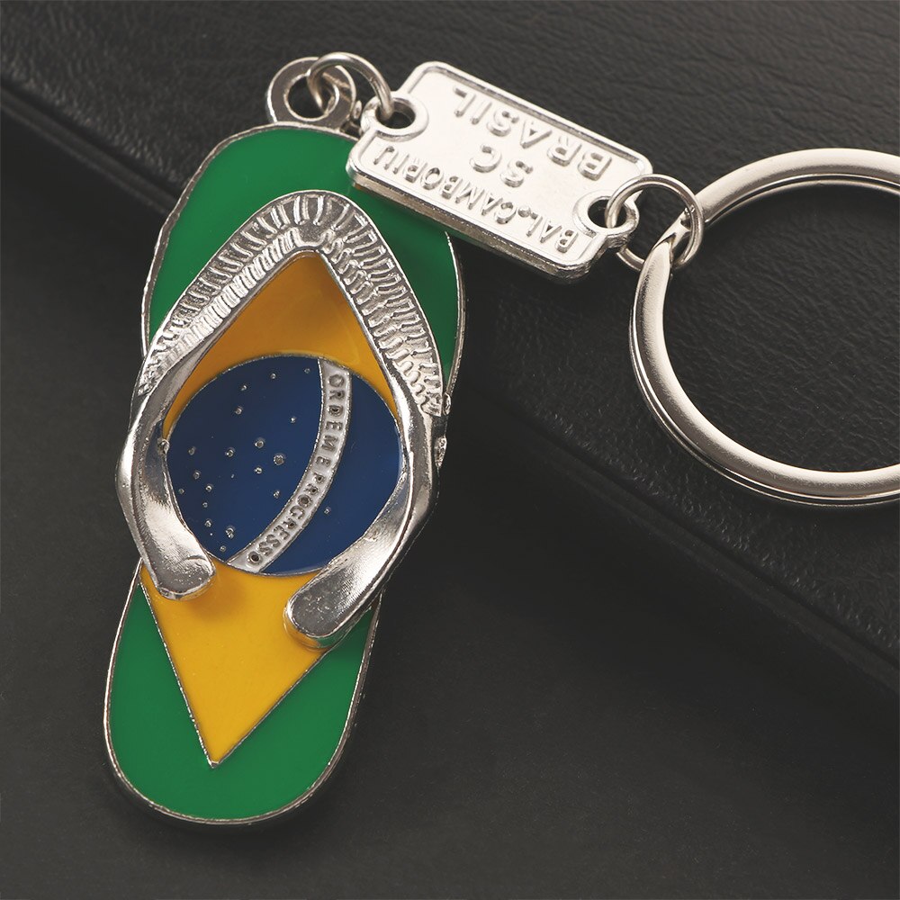 Dream Brazil Flag Slippers Keychains Charm Vintage Key Chain Ring Accessories Pendant For Men Women Fashion Jewelry Gift 2020 Dream Brazil Flag Slippers Keychains Charm Vintage Key Chain Ring Accessories Pendant For Men Women Fashion Jewelry Gift 2020