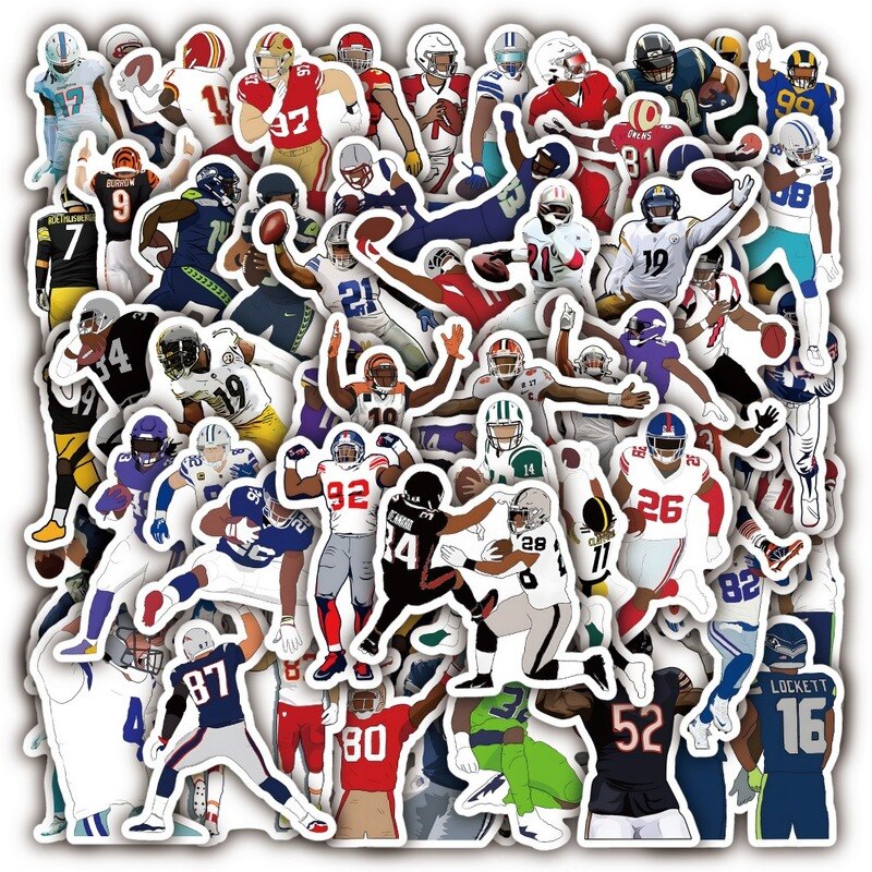 10/25/50pcs American Football Rugby Graffiti NFL Stickers Sports for Travel Luggage Refrigerator Phone Laptop Water Cup Car 10/25/50pcs American Football Rugby Graffiti NFL Stickers Sports for Travel Luggage Refrigerator Phone Laptop Water Cup Car