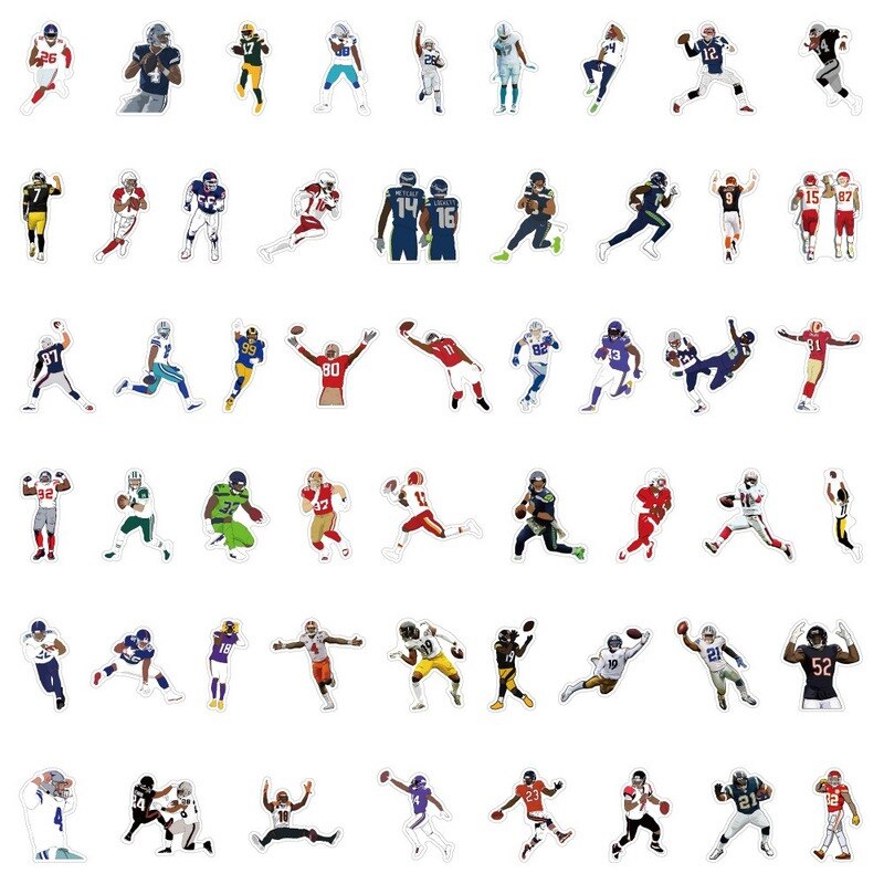 10/25/50pcs American Football Rugby Graffiti NFL Stickers Sports for Travel Luggage Refrigerator Phone Laptop Water Cup Car 10/25/50pcs American Football Rugby Graffiti NFL Stickers Sports for Travel Luggage Refrigerator Phone Laptop Water Cup Car