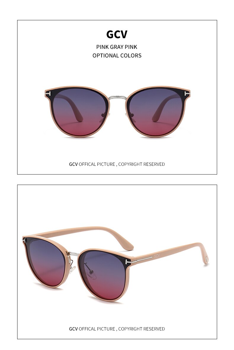 2021 GCV Polarized Lady Sunglasses Cat Eye Fashion  Sun Glasses Luxury Woman Female Brand  Ultralight Frame Tourism Party  Leisu