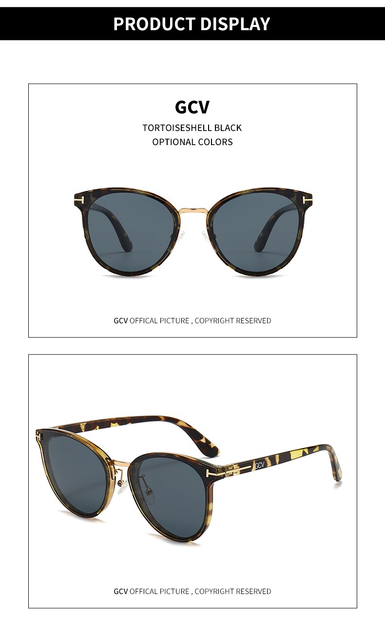 2021 GCV Polarized Lady Sunglasses Cat Eye Fashion  Sun Glasses Luxury Woman Female Brand  Ultralight Frame Tourism Party  Leisu