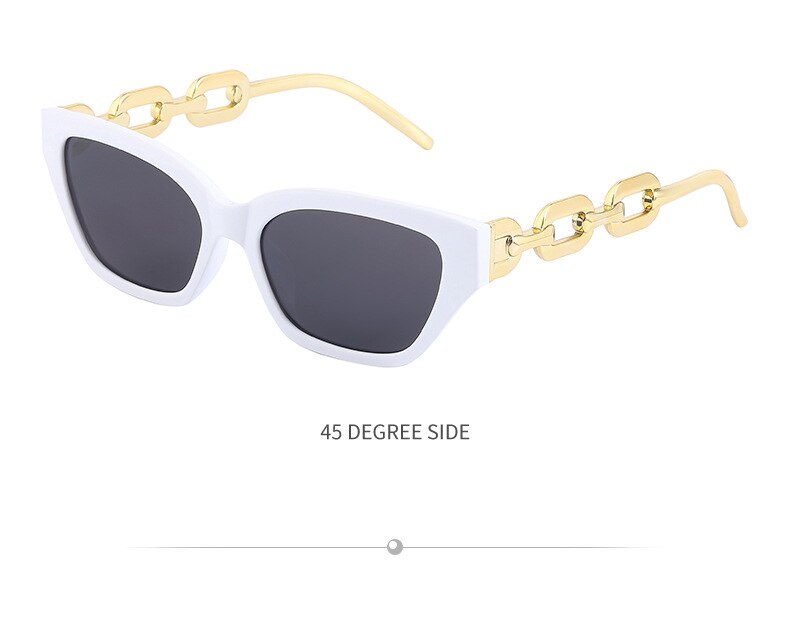 Fashion Small Cat Eye Women's Sunglasses Trend Cateye Chain Leg 2022 Luxury Brand Sun Glasses For Ladies Black Shades Sunglass