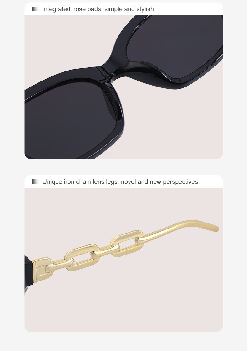 Fashion Small Cat Eye Women's Sunglasses Trend Cateye Chain Leg 2022 Luxury Brand Sun Glasses For Ladies Black Shades Sunglass