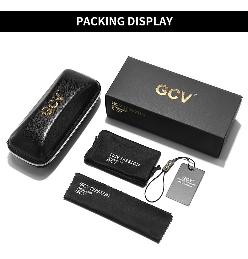 GCV Brand Cat Eye Olive-Shaped Titanium Alloy Men Wome Sunglasses Polarized UV400 Night Vision Goggles Vintage Retro Punk UNISEX