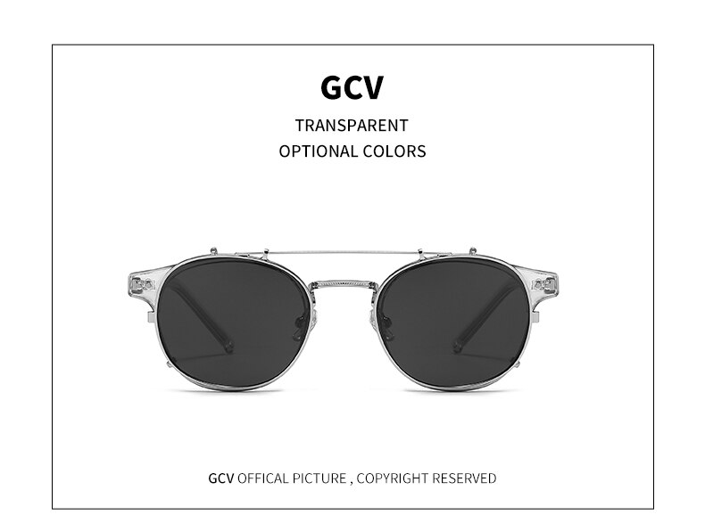 GCV Double Layer Removable Lens Sunglasses The Blu-Ray Glasses Acetate Gothic Retro Steampunk Polarized Men Women Sunglesses GCV Double Layer Removable Lens Sunglasses The Blu-Ray Glasses Acetate Gothic Retro Steampunk Polarized Men Women Sunglesses