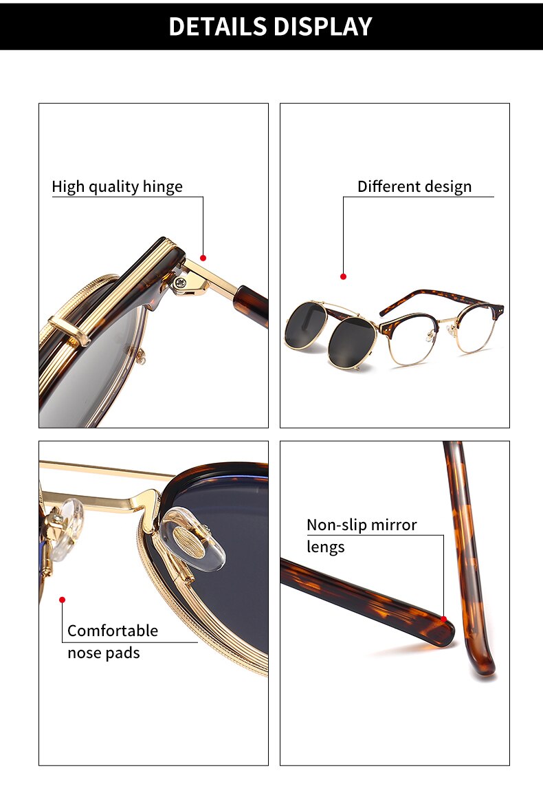 GCV Double Layer Removable Lens Sunglasses The Blu-Ray Glasses Acetate Gothic Retro Steampunk Polarized Men Women Sunglesses GCV Double Layer Removable Lens Sunglasses The Blu-Ray Glasses Acetate Gothic Retro Steampunk Polarized Men Women Sunglesses