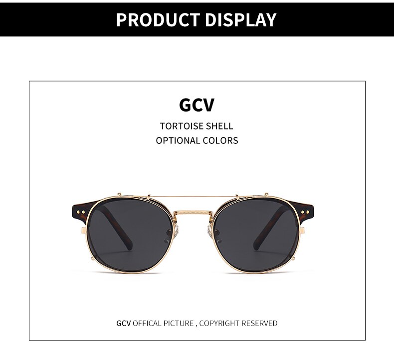 GCV Double Layer Removable Lens Sunglasses The Blu-Ray Glasses Acetate Gothic Retro Steampunk Polarized Men Women Sunglesses GCV Double Layer Removable Lens Sunglasses The Blu-Ray Glasses Acetate Gothic Retro Steampunk Polarized Men Women Sunglesses