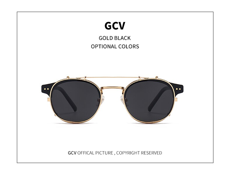 GCV Double Layer Removable Lens Sunglasses The Blu-Ray Glasses Acetate Gothic Retro Steampunk Polarized Men Women Sunglesses GCV Double Layer Removable Lens Sunglasses The Blu-Ray Glasses Acetate Gothic Retro Steampunk Polarized Men Women Sunglesses