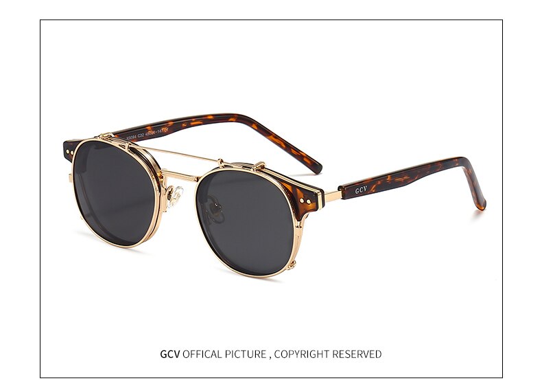 GCV Double Layer Removable Lens Sunglasses The Blu-Ray Glasses Acetate Gothic Retro Steampunk Polarized Men Women Sunglesses GCV Double Layer Removable Lens Sunglasses The Blu-Ray Glasses Acetate Gothic Retro Steampunk Polarized Men Women Sunglesses