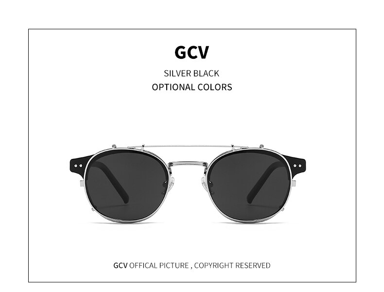 GCV Double Layer Removable Lens Sunglasses The Blu-Ray Glasses Acetate Gothic Retro Steampunk Polarized Men Women Sunglesses GCV Double Layer Removable Lens Sunglasses The Blu-Ray Glasses Acetate Gothic Retro Steampunk Polarized Men Women Sunglesses