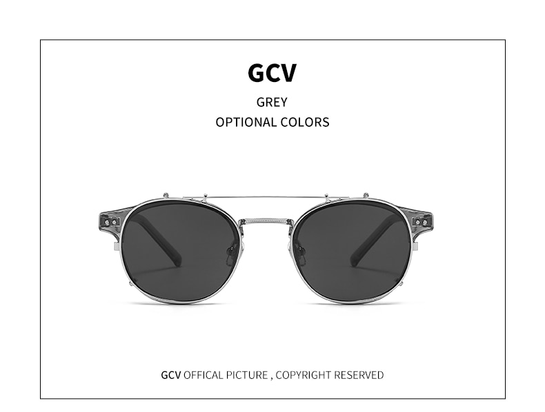GCV Double Layer Removable Lens Sunglasses The Blu-Ray Glasses Acetate Gothic Retro Steampunk Polarized Men Women Sunglesses GCV Double Layer Removable Lens Sunglasses The Blu-Ray Glasses Acetate Gothic Retro Steampunk Polarized Men Women Sunglesses