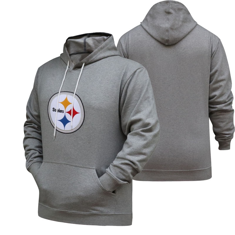 Mens Sporty Football Sweatshirts Fresh Cotton Pullovers Warm Fleece Embroidered Steelers Athletic Hoodies Grey Mens Sporty Football Sweatshirts Fresh Cotton Pullovers Warm Fleece Embroidered Steelers Athletic Hoodies Grey