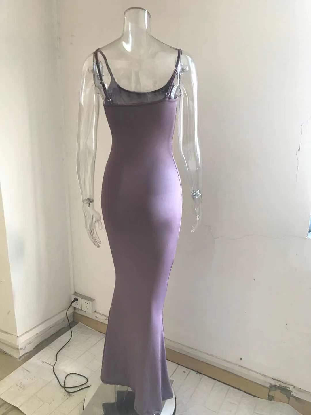 Fashion Sexy Backless Evening Maxi Dress Women Party Club Ladies Bodycon Slim Peach Hip Elegant Suspender Long Dresses For Woman