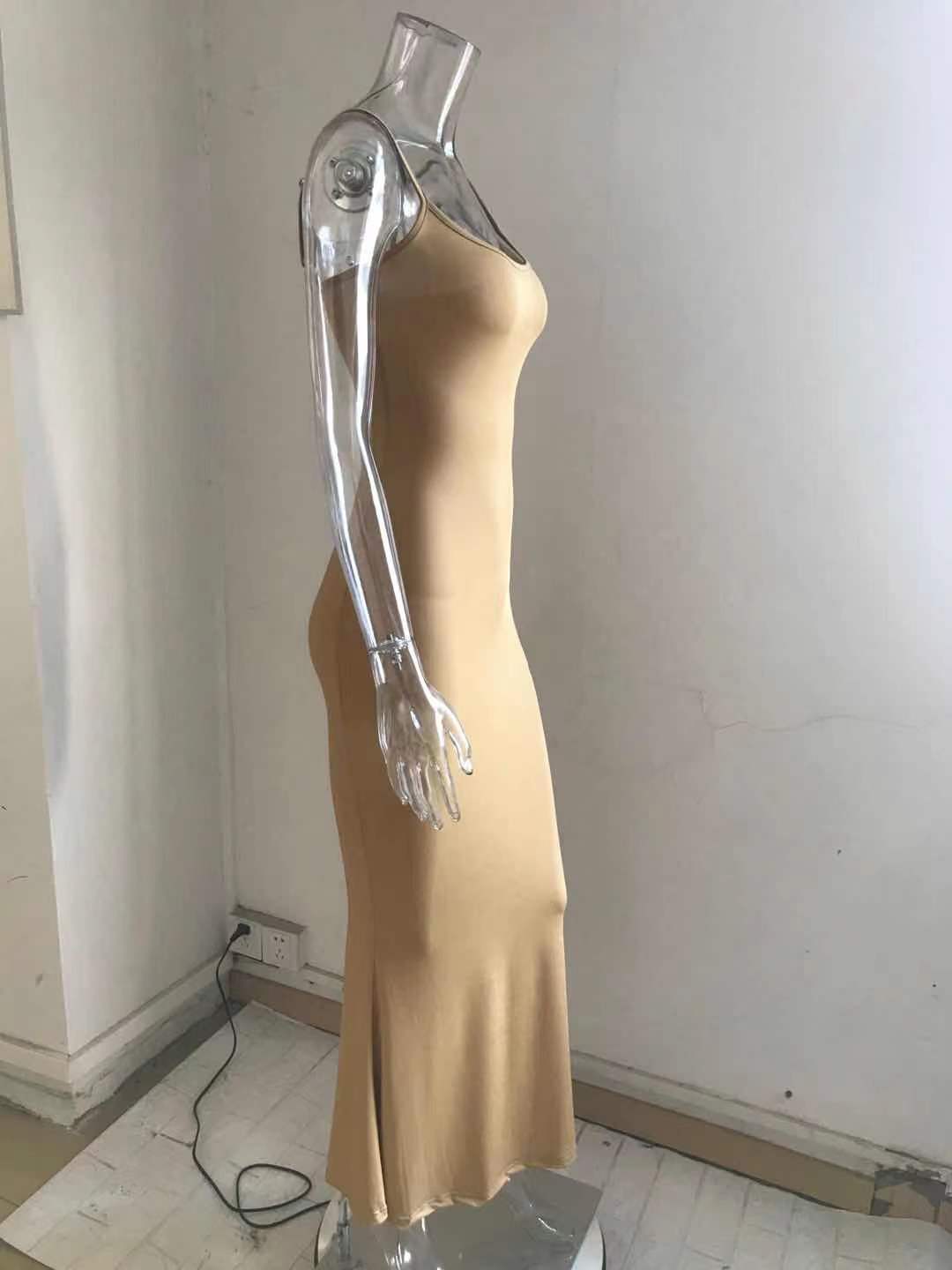 Fashion Sexy Backless Evening Maxi Dress Women Party Club Ladies Bodycon Slim Peach Hip Elegant Suspender Long Dresses For Woman