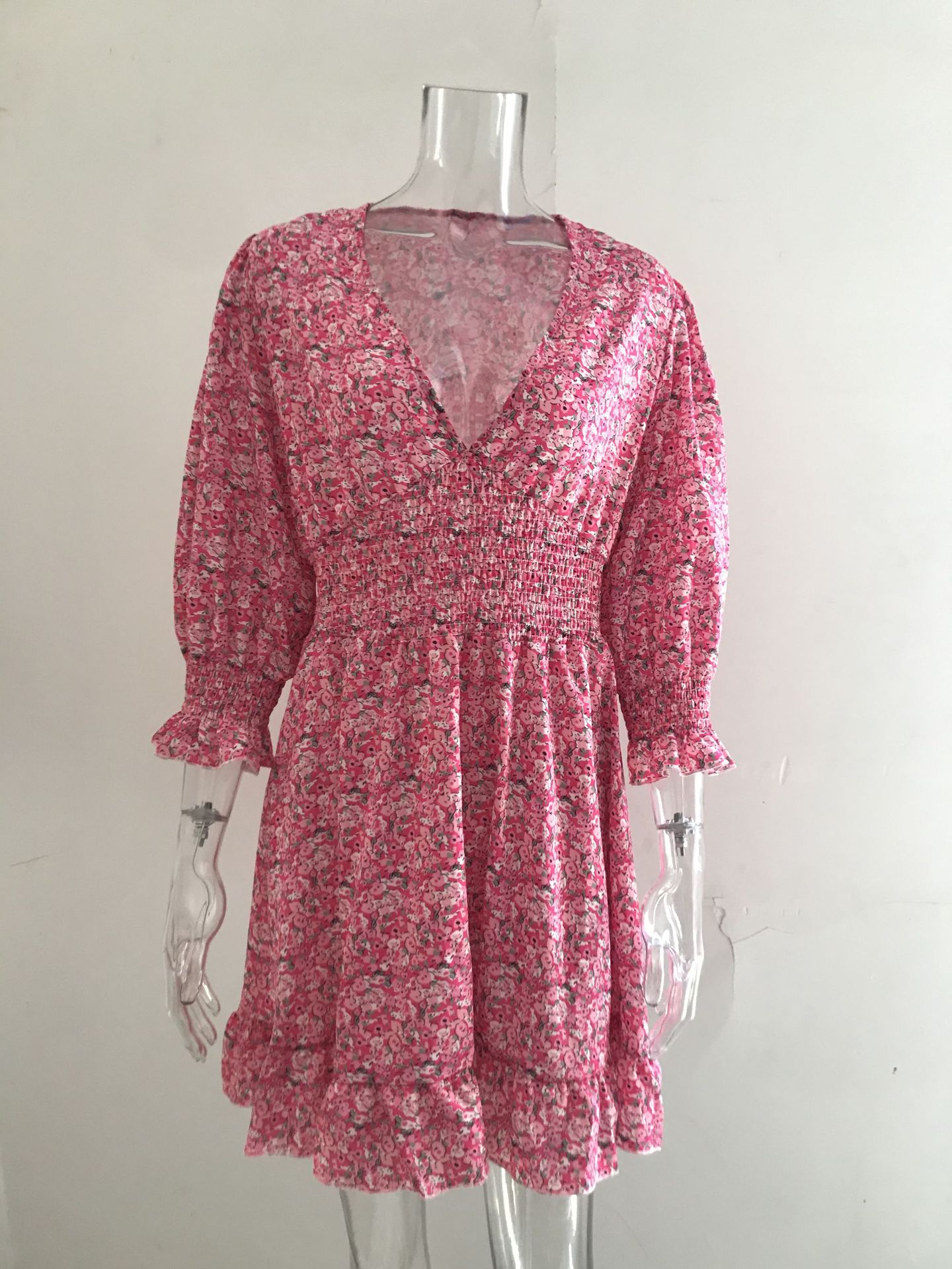 Boho Summer Dress Woman Elegant Floral Printing Ruffle Party Dresses Sexy Deep V Neck High Waist Beach Sundress Pullover Vestido Boho Summer Dress Woman Elegant Floral Printing Ruffle Party Dresses Sexy Deep V Neck High Waist Beach Sundress Pullover Vestido