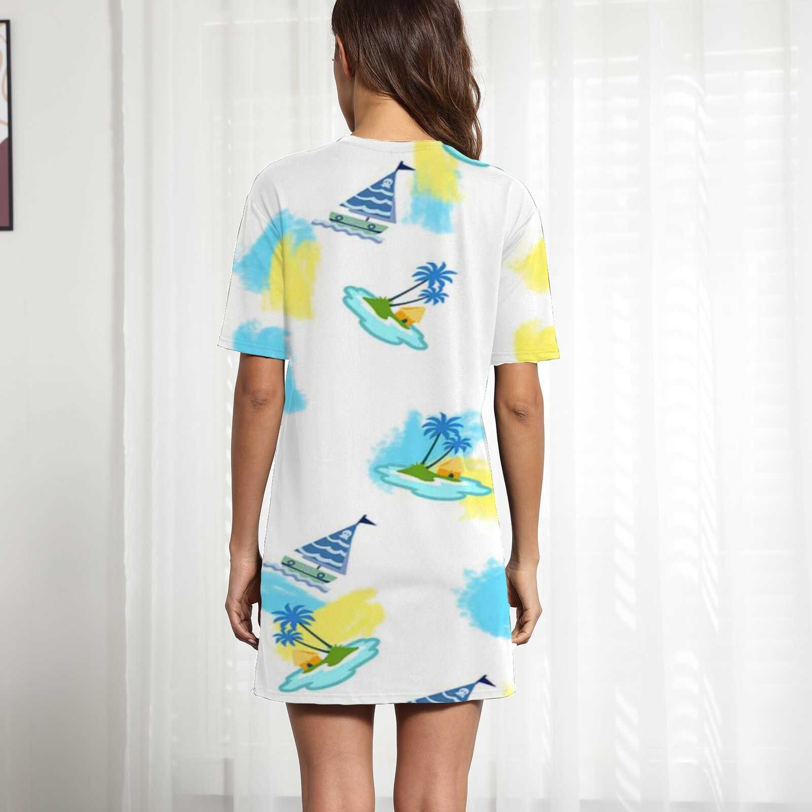 Women's Summer Dress Cloud Cartoon Print Short Sleeve Casual Mini Dress O Neck Ladies Sundresses Streetwear Vestidos Sexys Mujer Women's Summer Dress Cloud Cartoon Print Short Sleeve Casual Mini Dress O Neck Ladies Sundresses Streetwear Vestidos Sexys Mujer