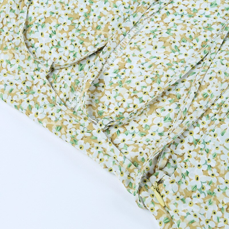 Women's Dresses Short Casual Open Back Sexy Low-cut Bandage Flower Suspender Dress Summer 2022 New Ins Style