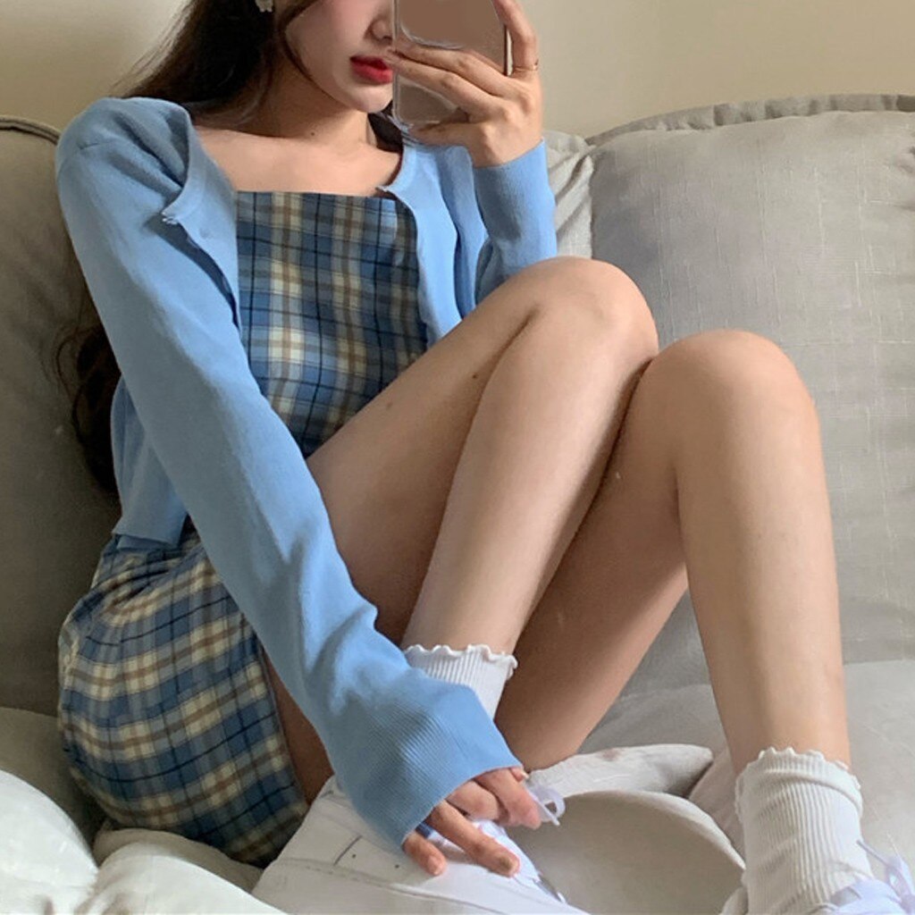 Women Fashion Lattice Print Slim Sexy Dress Sleeveless Strap Dress Mini Dresses Mid Length Summer Dresses Women Fashion Lattice Print Slim Sexy Dress Sleeveless Strap Dress Mini Dresses Mid Length Summer Dresses