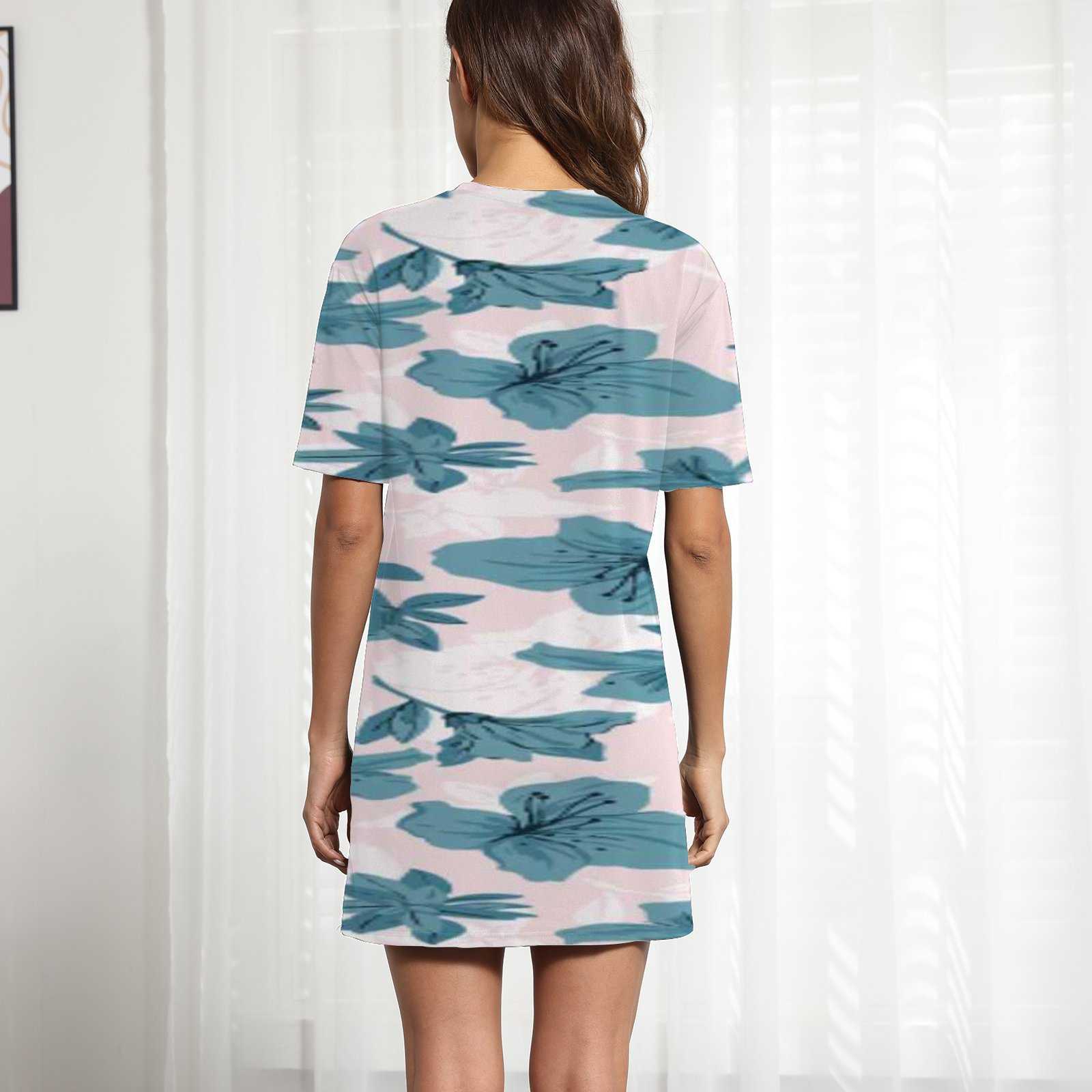 Summer Beach Dresses and Tunics Spray Leaves Print Short Sleeve Mini Dress Sexy O Neck Ladies Sundress Vestido Feminino Outfits Summer Beach Dresses and Tunics Spray Leaves Print Short Sleeve Mini Dress Sexy O Neck Ladies Sundress Vestido Feminino Outfits