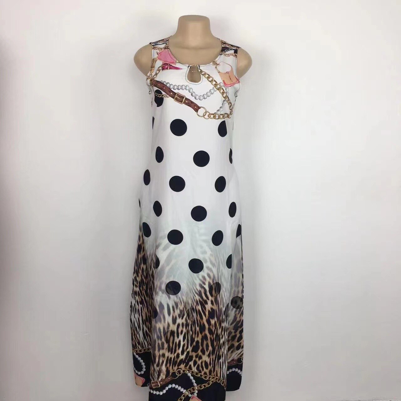 Bohemian Floral Printing Hollow Out Elegant Dresses For Women Large Swing Sexy High Waist Maxi Party Slim Tank Sleeveless Dress