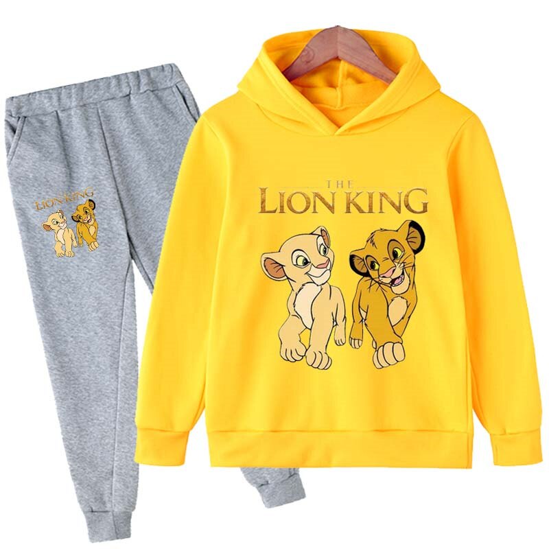 Children Fashion Lion King Simba Hoodies Baby Boys Girls Clothing Sports Sweatshirt 2pcs Sets Cotton Costume Kids Tracksuits