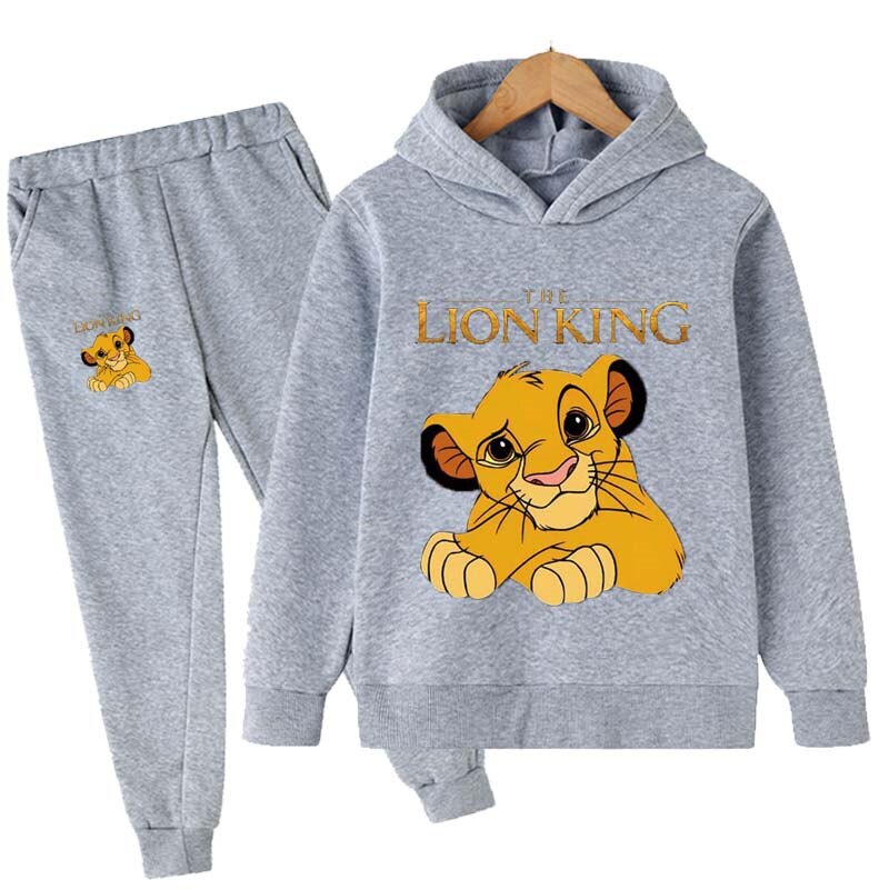Children Fashion Lion King Simba Hoodies Baby Boys Girls Clothing Sports Sweatshirt 2pcs Sets Cotton Costume Kids Tracksuits