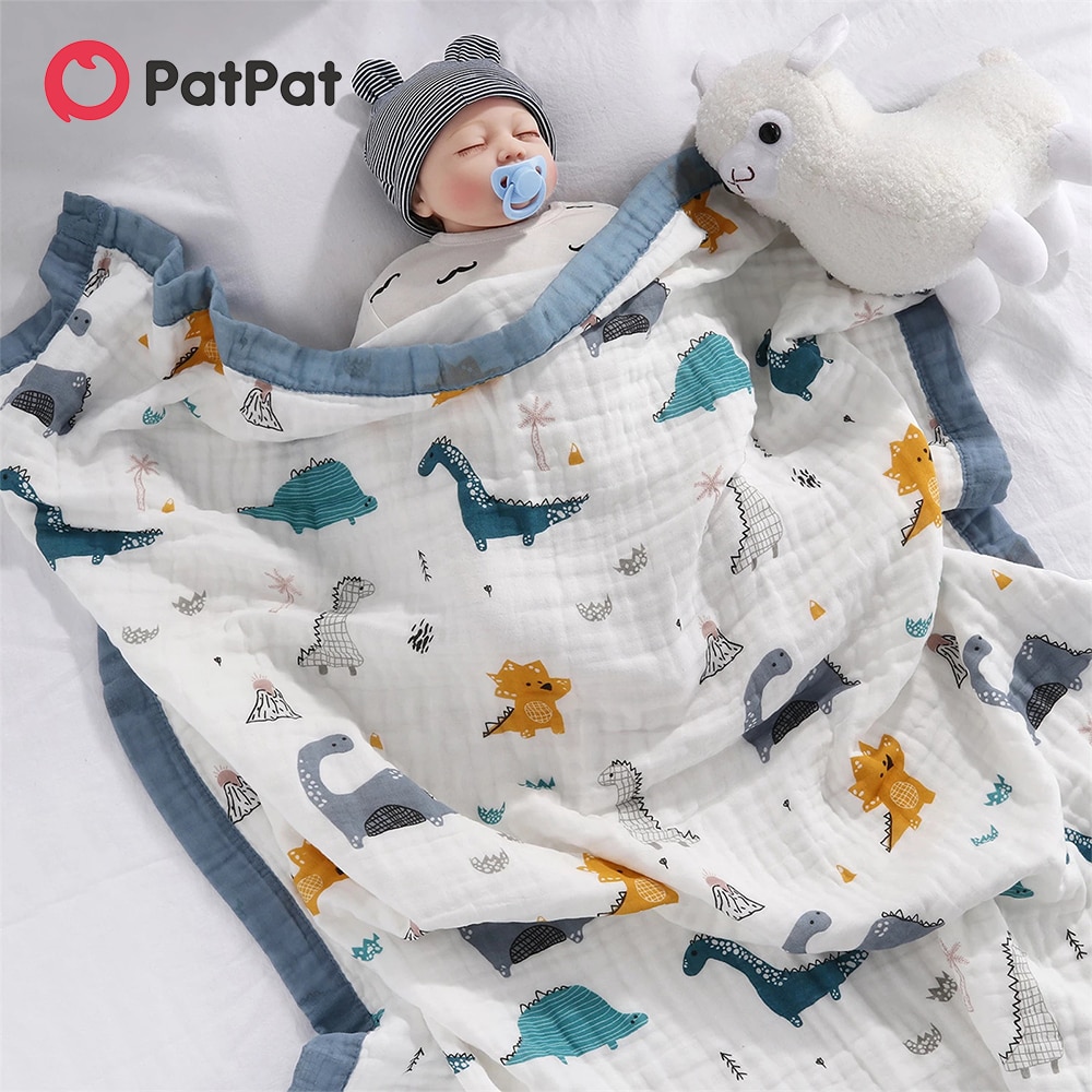PatPat 100% Cotton Baby Blankets Newborn 6-layer Muslin Cotton Gauze Soft Absorbent Swaddle Blankets Baby for Beds Shower Wipes PatPat 100% Cotton Baby Blankets Newborn 6-layer Muslin Cotton Gauze Soft Absorbent Swaddle Blankets Baby for Beds Shower Wipes