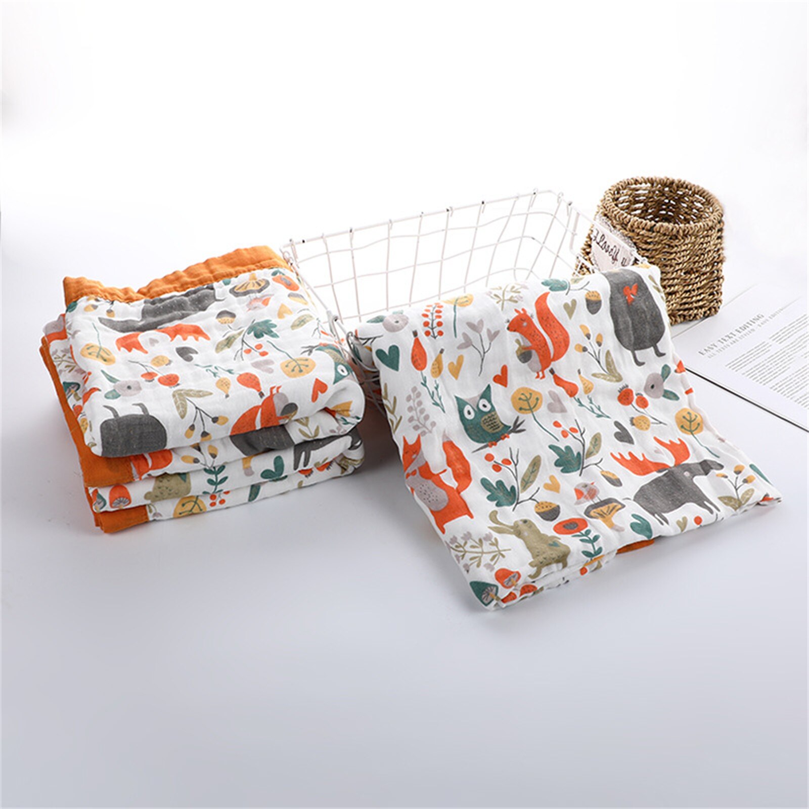 PatPat 100% Cotton Baby Blankets Newborn 6-layer Muslin Cotton Gauze Soft Absorbent Swaddle Blankets Baby for Beds Shower Wipes PatPat 100% Cotton Baby Blankets Newborn 6-layer Muslin Cotton Gauze Soft Absorbent Swaddle Blankets Baby for Beds Shower Wipes