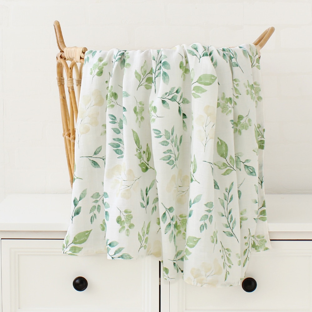 Baby Blankets Newborn Wrap Eucalyptus Leave Printed Organic Bamboo Cotton Muslin Swaddle Bedding Cover Baby Born Baby Blankets Newborn Wrap Eucalyptus Leave Printed Organic Bamboo Cotton Muslin Swaddle Bedding Cover Baby Born
