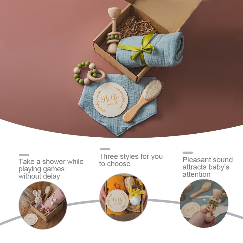 1Set Bath Toys Set Kid Swaddle Wrap Baby Milestones Brush Rattle Bracelet Bibs Photography Supplies Birth Gift Product Baby Item 1Set Bath Toys Set Kid Swaddle Wrap Baby Milestones Brush Rattle Bracelet Bibs Photography Supplies Birth Gift Product Baby Item