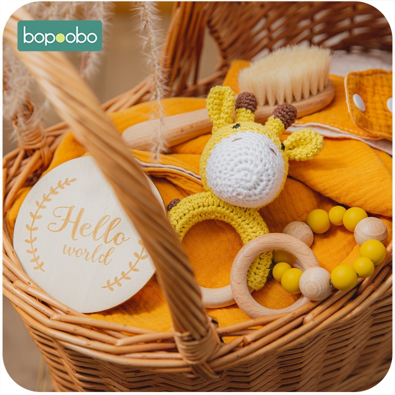 Bopoobo 1Set Bath Toys Set Kid Swaddle Wrap Baby Milestones Brush Rattle Bracelet Bibs Photography Supplies Birth Gift Product Bopoobo 1Set Bath Toys Set Kid Swaddle Wrap Baby Milestones Brush Rattle Bracelet Bibs Photography Supplies Birth Gift Product